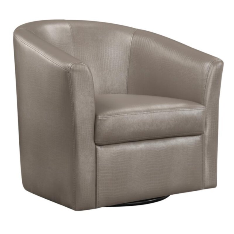 Red Barrel Studio® Chayne 28.5" W Faux leather Swivel Barrel Chair